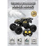 Farbu Oyuncak Uzaktan Kumandalı Işıklı 2.4ghz Bluetoothlu Telefon Kontrollü Arazi Temalı Oyuncak Yarış Arabası - Sarı