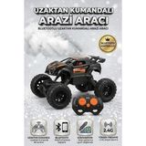 Farbu Oyuncak Uzaktan Kumandalı Işıklı 2.4ghz Bluetoothlu Telefon Kontrollü Arazi Temalı Oyuncak Yarış Arabası - Turuncu