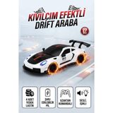 Farbu Oyuncak Uzaktan Kumandalı Kıvılcım Efekt Porsche Drift Yarış Arabası 4 Adet Yedek Lastik 26 cm Sesli Oyuncak - Beyaz