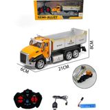 Farbu Oyuncak Uzaktan Kumandalı Oyuncak Damperli Kamyon Şarjlı Işıklı Full Fonksiyon Iş Makinesi Rc Araç - Renkli