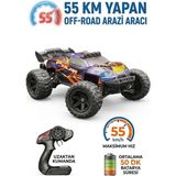 Farbu Oyuncak Uzaktan Kumandalı Şarjlı Işıklı 1:14 4WD 55 Km/h Servo Motorlu 2.4ghz Off-Road Oyuncak Arazi Arabası - Renkli