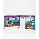 Farbu Oyuncak Yamaç Evleri ve Limana Karşı Ikili Set - 1000 + 500 Parça Ikili Puzzle Seti