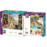 Farbu Oyuncak Yemeğe Davet ve Güne Merhaba Ikili Set - 1000 + 500 Parça Ikili Puzzle Seti