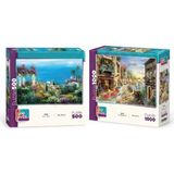 Farbu Oyuncak Yemeğe Davet ve Sahil Köyü Ikili Set - 1000 + 500 Parça Ikili Puzzle Seti