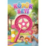 Farbu Oyuncak Yıldızlı Dev Baloncuk Seti! 3 Parçalı Özel Köpük Suyu Solüsyonlu 35,5cm Eğlenceli Köpük Oyun Seti - Pembe