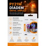 Fardoktoru PY21W Diadem Sinyal Ampulü Özel Kaplamalı Turuncu Işık PY21W Halojen Sinyal Ampulü