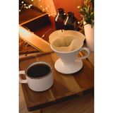 Farika Porselen Coffee Filter V60 Porselen Kırık Beyaz Dripper Kahve Filtresi