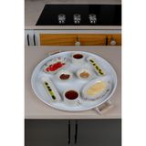 Farika Porselen Farika Kamer 3'lü Sunum Tepsi Seti (51CM-37CM-30CM) - Beyaz