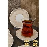 Farika Porselen Petek 6'lı Porselen Çay Tabağı Seti Beyaz