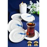 Farika Porselen Toros 6 Parça Porselen Çay Tabağı Seti Çok Renkli