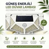 farissu 100 LED Solar Hareket Sensörlü Dış Mekan Bahçe Lambası (7 Adet)