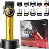 farissu 212 Vgr 001 Profesyonel Berberler Için Karbon Çelik Bıçak Saç Kesme Makinesi 9000RPM, LED Ekran - Sarı