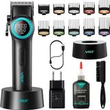 farissu 212 Vgr 001 Profesyonel Berberler Için Karbon Çelik Bıçak Saç Kesme Makinesi 9000RPM, LED Ekran - Siyah