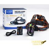 farissu 30W 3000 Lümen Zoomlu Şarjlı Kafa Lambası – Type-C Girişli, Arka Emniyet Ledli Av ve Kamp Feneri - 30 W