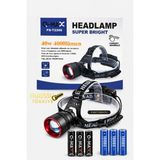 farissu 40W 4000 Lümen Sensörlü Kafa Lambası + 3 Adet Yedek Pilli Mega Paket (Toplam 6 Pil) - 1 ADET - Siyah