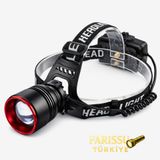 farissu 40W 4000 Lümen Sensörlü Kafa Lambası + 3 ADET YEDEK PİLLİ MEGA PAKET (Toplam 6 Pil)