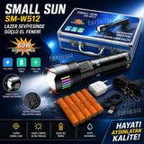 farissu 60W 6000 Lümen Şarjlı El Feneri - 2 Km Menzilli, 19200 Mah Dev Pil Kapasitesi, Zoom Özellikli Lazer Odaklı - Siyah - 60 W