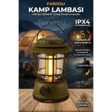 farissu Alaska Retro Tasarım Solar Güneş Enerjili ve USB Şarjlı Kamp Lambası - Ayarlanabilir Işık Şiddeti