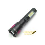 farissu Alaska Şarjlı LED El Feneri | 1500–2000 Lümen | Zoomlu 500–600 m | Çift Işık Modlu | Type-C Şarjlı