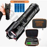 farissu Everton RT-T709 Profesyonel Fener - 4 Adet 18650 Model Pil Dahil - 10400 Mah Powerbank - 1 ADET - Siyah