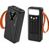 farissu GK-Y433 30000 Mah Powerbank 22.5W Hızlı Şarj Dijital Ekranlı LED Işıklı Dahili Kablolu Taşınabilir Şarj Cihazı - Çok Renkli