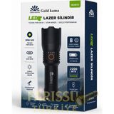 farissu GK9570 80W LED Lazer Silindir Şarjlı El Feneri - 8000 Lümen Uzun Menzilli, Teleskopik Zoomlu Kamp
