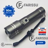 Farissu GK9598 90W Ultra Güçlü LED Lazer El Feneri – 2200 Metre Menzil – 5800 mAh Batarya + Yedek Pil Hediyeli