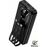 farissu Gold Kam A 20000MAH Powerbank 22.5W Hızlı Şarj Dahili Kablolu Taşınabilir Şarj Cihazı - Siyah
