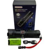farissu Gold Orion R53 Profesyonel 100W 3000 Lümen Zoomlu Şarjlı El Feneri - Siyah