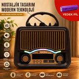 farissu Gold Silver GS-1360 Nostaljik Tasarım Bluetooth Radyo(Yedek Pili)