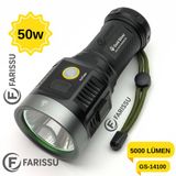 Farissu Gold Silver GS-14100 50W 5000 Lümen Profesyonel Şarjlı El Feneri
