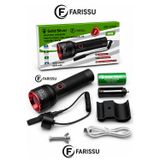 Farissu Gold Silver GS-15750 50W 4000 Lümen Profesyonel Şarj Edilebilir Zoomlu Tüfek Ve El Feneri Seti (6000 mAh)