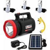 farissu Gold Silver GS-540 Solar Aydınlatma Seti - 20W Güneş Enerjili Şarjlı Fener, Bluetooth, Radyo, Mp3 + 3 Ampul - 20 W