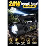 farissu Goldkama GK6766 20W LED Şarj Edilebilir Uzun Mesafe Projektör El Feneri 6000 Mah Type-C Yan Işıklı - 1 ADET