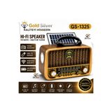 farissu GS-1325 Nostaljik Radyo Güneş Enerjili Bluetooth Hoparlör USB/TF Kart Girişli Güçlü Fenerli Şarjlı