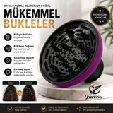 farissu Mor Evrensel Fön Makinesi Difüzör Başlık – Elektriklenme Önleyici Kıvırcık Bukle Belirginleştirici - Turkuaz