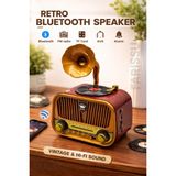 farissu Nostaljik Gramofon Tasarımlı Bluetooth Radyo – Fm/am/sw – USB & Tf Kart Destekli – Type-C Şarjlı