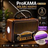 farissu Prokama BK-7082BTS Solar Enerjili Şarjlı Nostaljik Retro Radyo