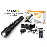 Farissu Q-Max Ps2900 3000 Lümen Şarjlı El Feneri Tüfek Aparatlı Zoomlu Profesyonel Avcı Feneri