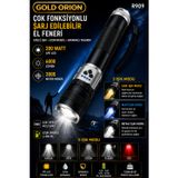Farissu R909 Profesyonel Şarjlı El Feneri | 6000 Lümen, 3000m Menzil, 18000mAh Powerbank, 3 Renkli Işık