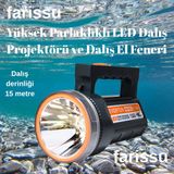 Farissu RT-996 50W Yüksek Parlaklıklı LED Dalış Projektörü ve Dalış El Feneri