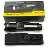 farissu Şarj Edilebilir Zoomlu El Feneri - 3000 Lümen - 1000 Metre Menzil - 7 Modlu Type-C Girişli Flashlight - 1 ADET - Siyah