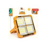 farissu Solar Panelli 12000 mAh Şarjlı LED Projektör – Çakar Modlu, USB Çıkışlı, Manyetik Tabanl