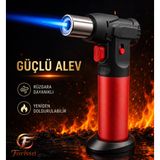 Farissu XHG8877 Güçlü Jet Alevli, Rüzgara Dayanıklı ve Çocuk Kilitli Pürmüz Çakmak
