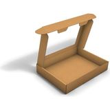 Fark Kutu 34X25X5,5 cm Testliner Pencereli Ondüle Kargo ve E-Ticaret Gönderi Kutusu - Kraft - 100 Adet