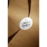 Fark Kutu Merry Christmas Yuvarlak Dekoratif Etiket Sticker 4 cm – 108 Adet - Beyaz - Siyah
