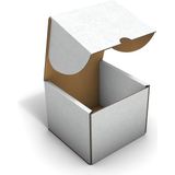 Fark Kutu Ondüle 10X10X8 cm Beyaz E-Ticaret Kargo Gönderi Kutusu - 100 Adet