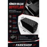 Fark Shop Citroen C-Elysee Ile Özel Uyumlu Sünger Kolçak Siyah Deri Beyaz Dikişli