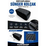 Fark Shop Citroen C-Elysee Ile Özel. Uyumlu Sünger Kolçak Siyah Deri Mavi Dikişli