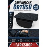 Fark Shop Citroen C-Elysee Ile Uyumlu Özel Siyah Deri Mavi Dikiş Kolçak Örtüsü